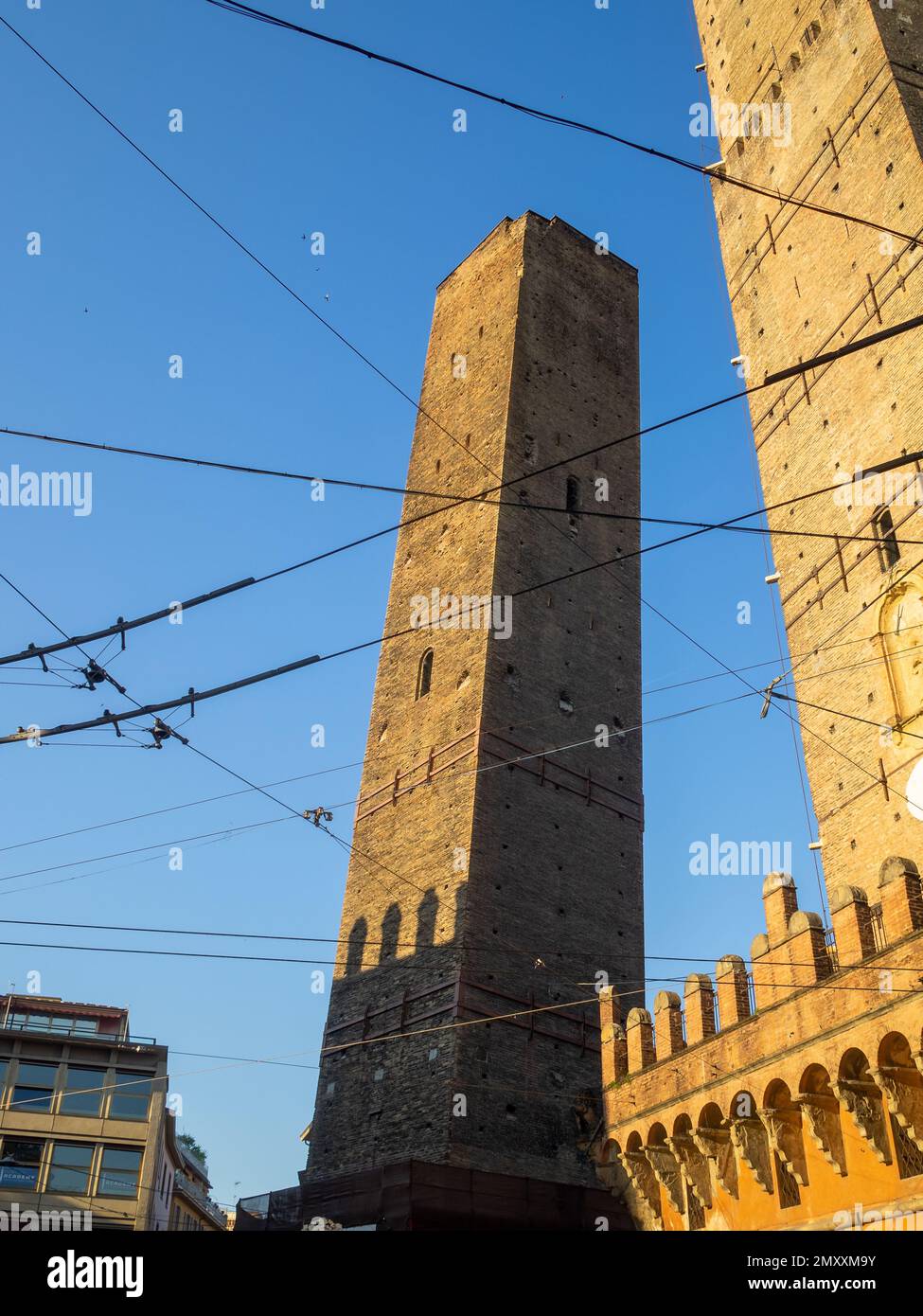 Torre Garisenda, Bologna Foto Stock