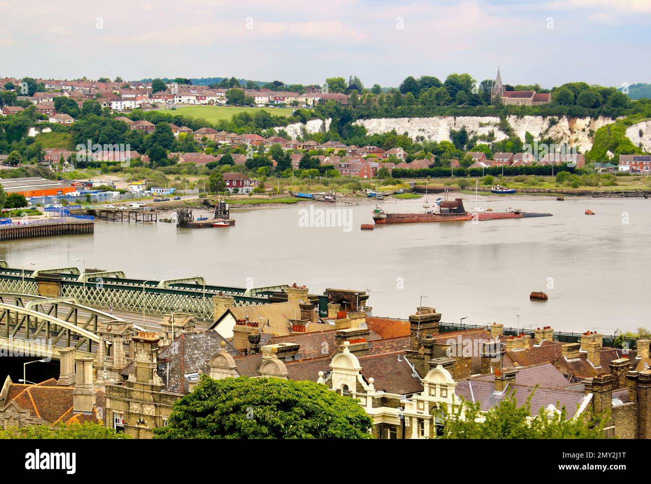 Foxtrot B-39 U-475 vedova nera sottomarino sovietico della guerra fredda originariamente chiamato B-49 dai russi e in stato di rovina nel fiume Medway nel Regno Unito Foto Stock