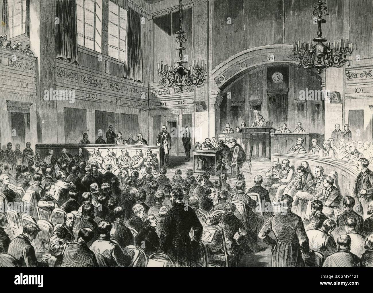 Una sessione del Parlamento del Reichstag nella Confederazione della Germania settentrionale, illustrazione, 1871 Foto Stock