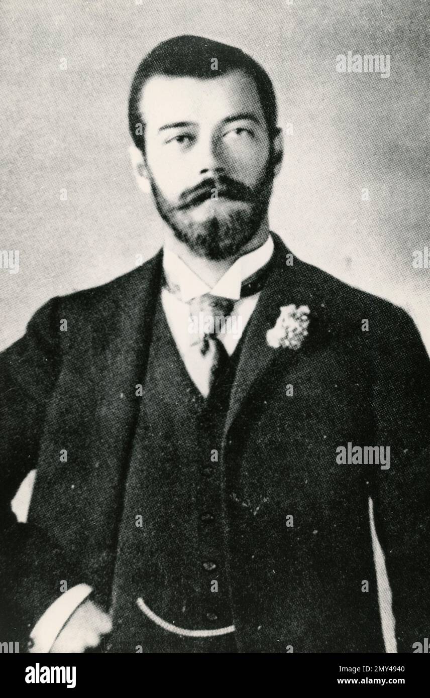 Ritratto dell'ultimo imperatore di Russia Zar Nicola II Romanov, 1900s Foto Stock