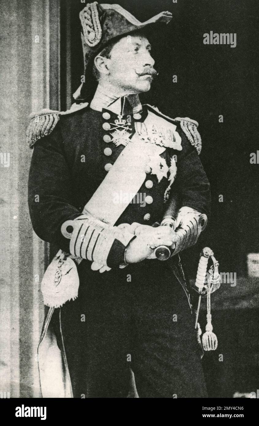 Ritratto dell'imperatore tedesco Guglielmo II, re di Prussia, 1890s Foto Stock