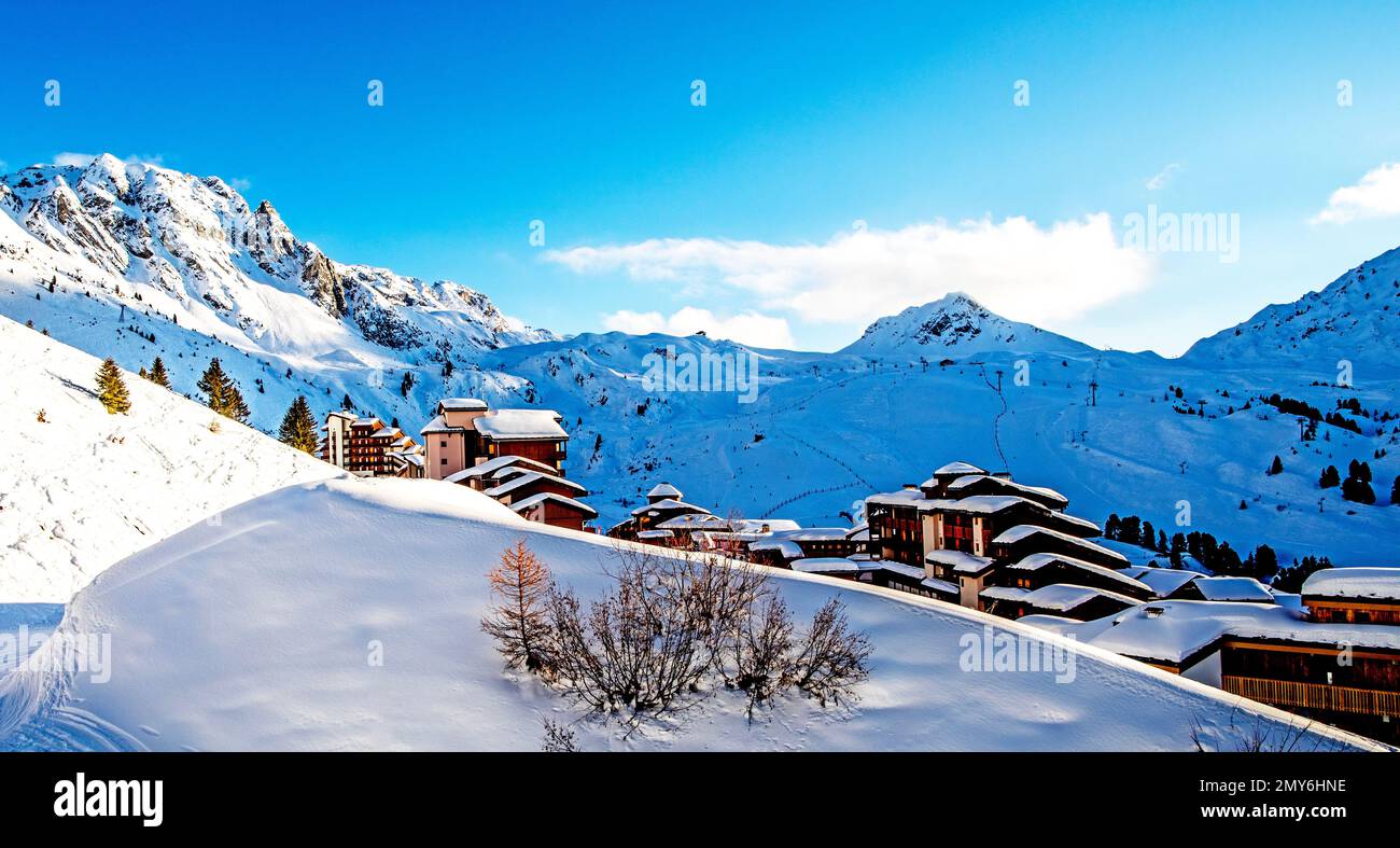 Belle Plagne Ski Resort Alpi francesi Francia Foto Stock