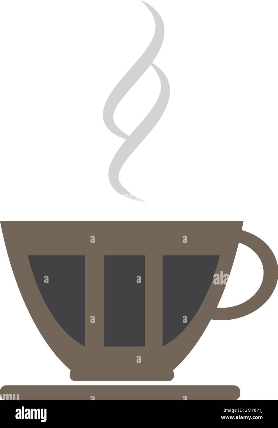 Tazza da caffè modello Logo icona vettore design Illustrazione Vettoriale