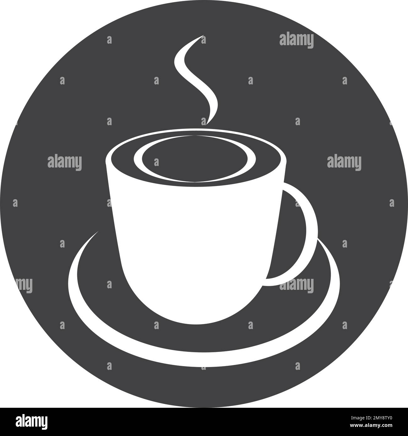 Tazza da caffè modello Logo icona vettore design Illustrazione Vettoriale