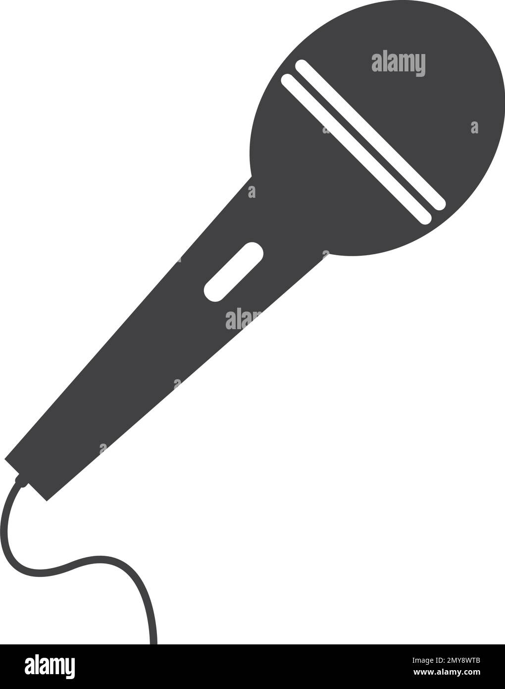 design piatto del modello vettoriale dell'icona del microfono Illustrazione Vettoriale