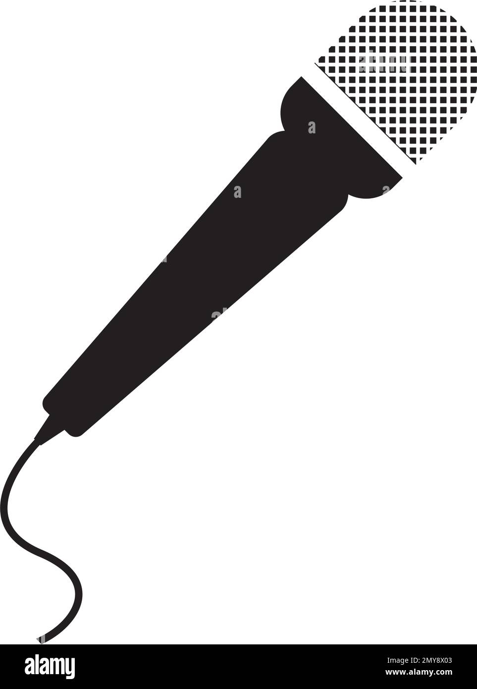 design piatto del modello vettoriale dell'icona del microfono Illustrazione Vettoriale