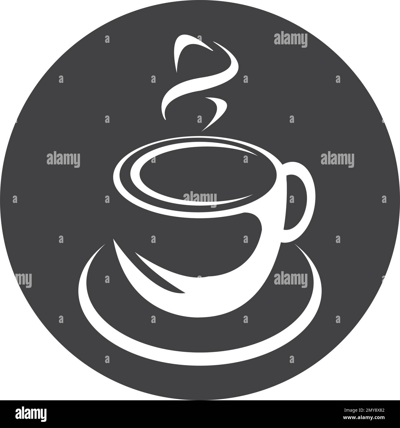 Tazza da caffè modello Logo icona vettore design Illustrazione Vettoriale