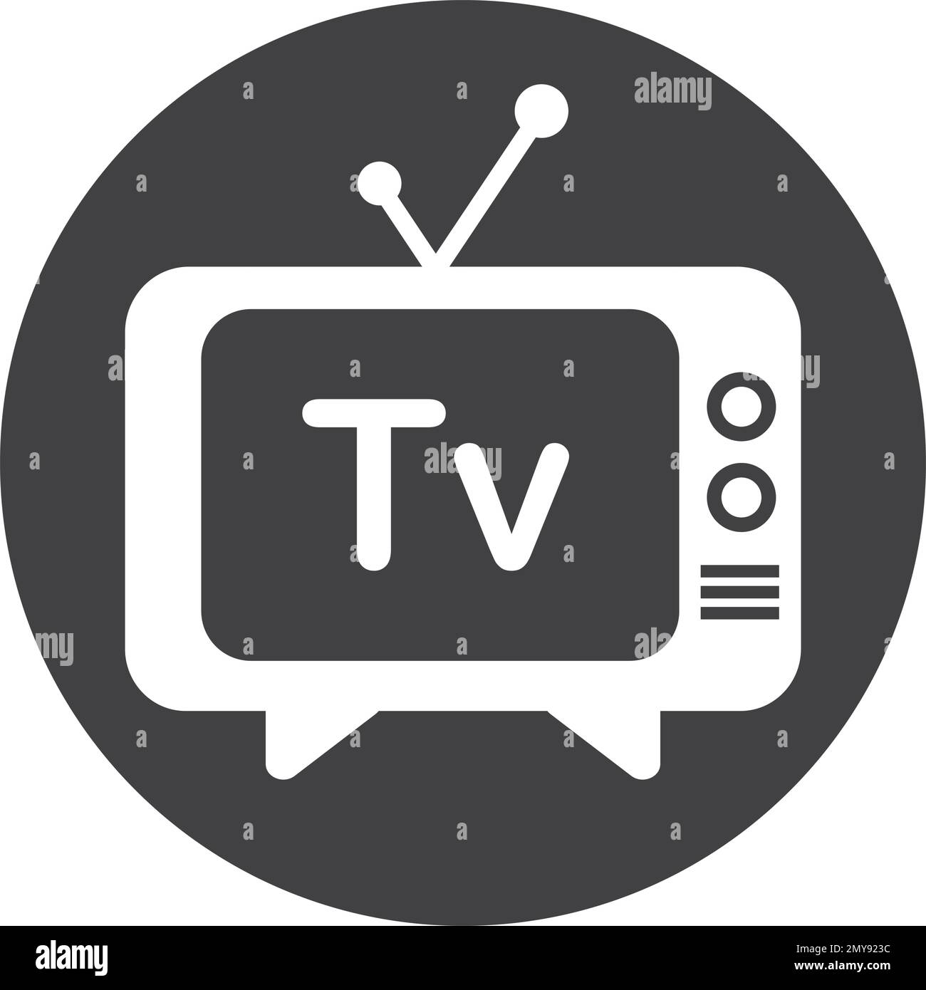 Logo TV vettoriale design icona piatta Illustrazione Vettoriale
