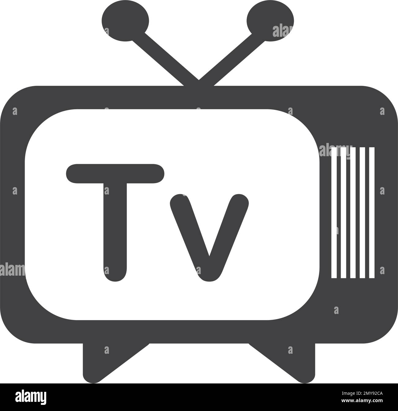 Logo TV vettoriale design icona piatta Illustrazione Vettoriale