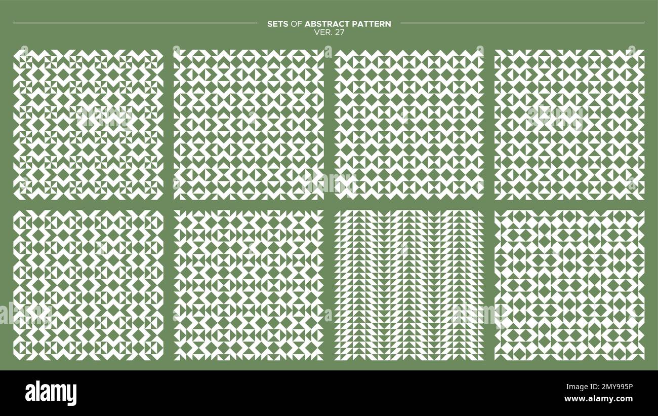 Serie di disegni di ripetizione geometrica. Modello di linea astratto moderno. Illustrazione Vettoriale