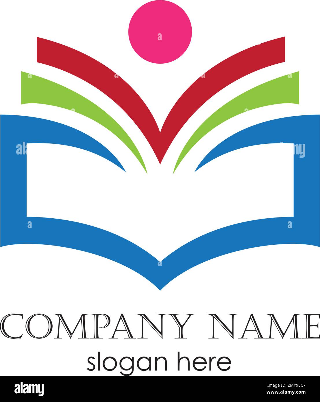 Design dell'illustrazione vettoriale del modello di logo del libro Education Illustrazione Vettoriale