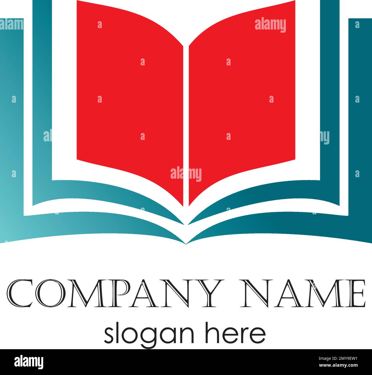Design dell'illustrazione vettoriale del modello di logo del libro Education Illustrazione Vettoriale