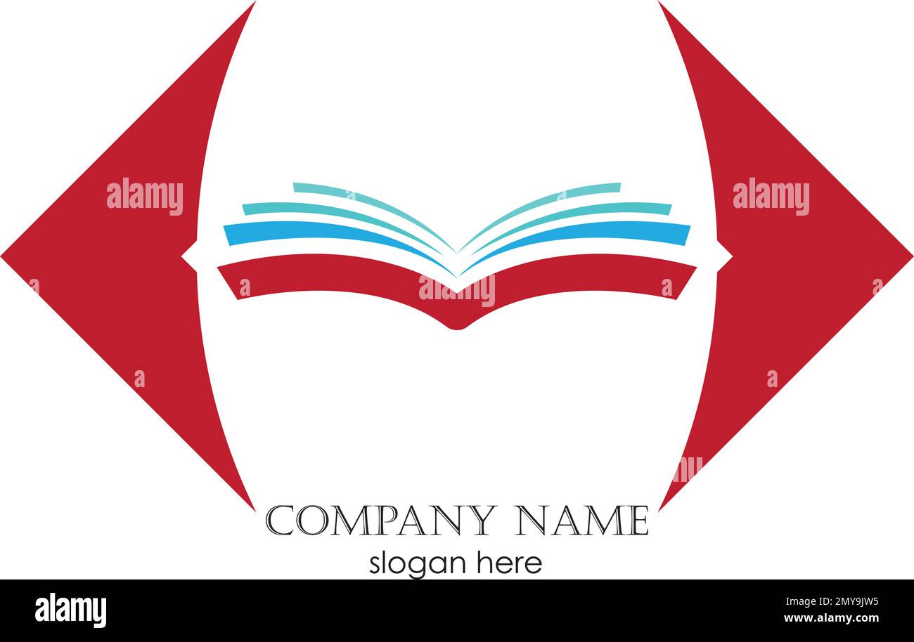 Design dell'illustrazione vettoriale del modello di logo del libro Education Illustrazione Vettoriale