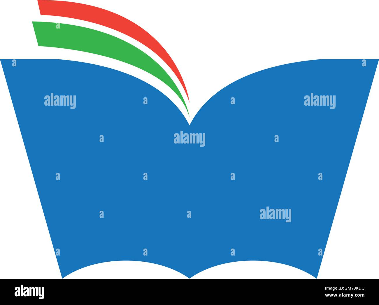 Design dell'illustrazione vettoriale del modello di logo del libro Education Illustrazione Vettoriale