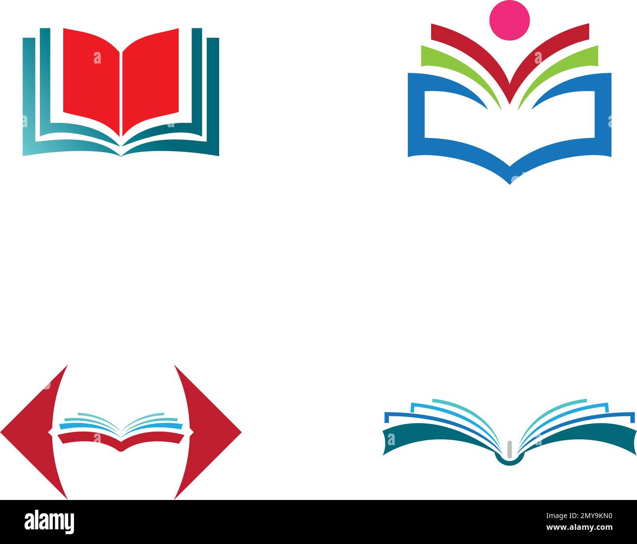 Design dell'illustrazione vettoriale del modello di logo del libro Education Illustrazione Vettoriale