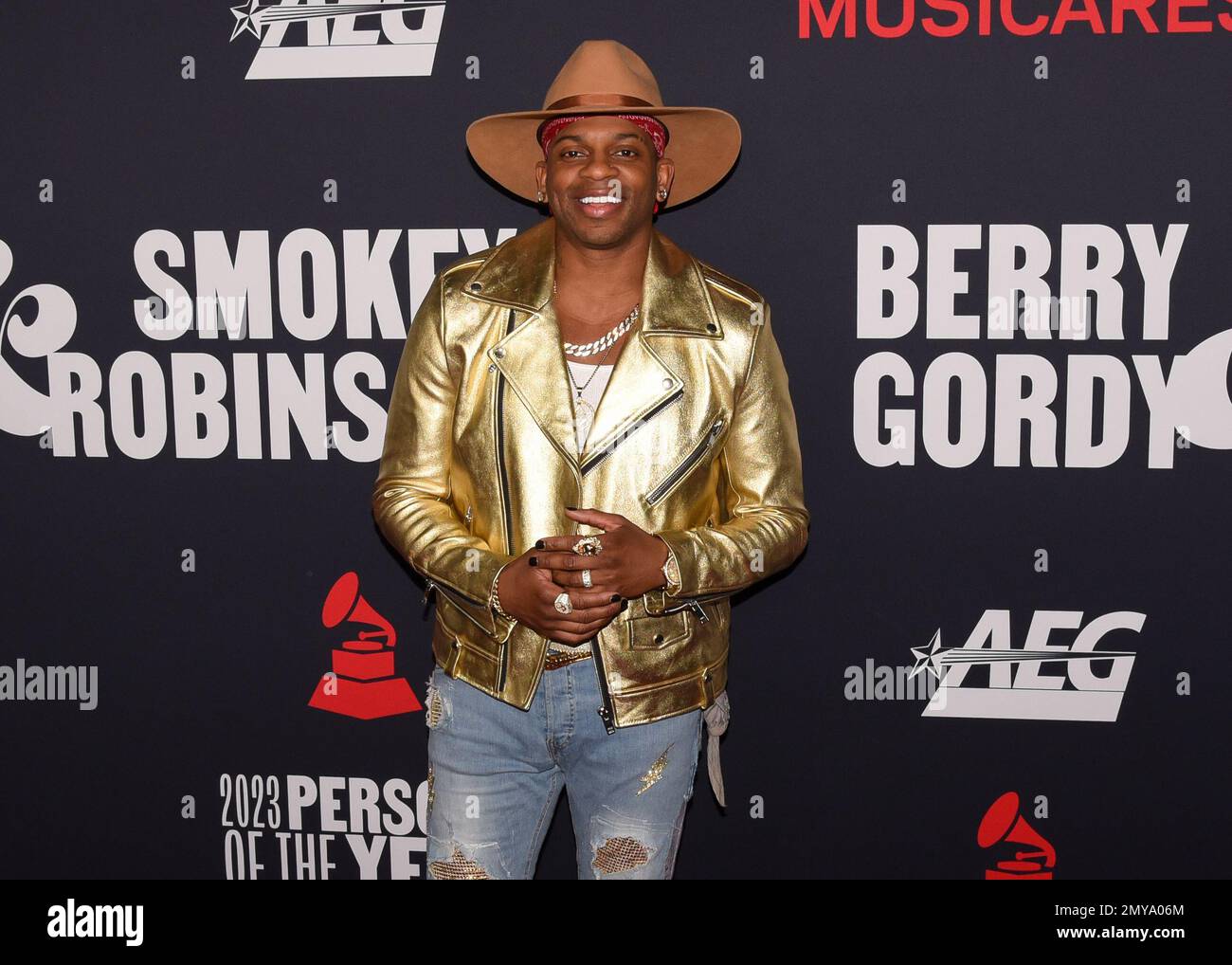 03 febbraio 2023 - Los Angeles, California - Jimmie Allen. 2023 MusiCares persons of the Year onorando Berry Gordy e Smokey Robinson al Los Angeles Convention Center. (Credit Image: © Billy Bennight/AdMedia via ZUMA Press Wire) SOLO PER USO EDITORIALE! Non per USO commerciale! Foto Stock