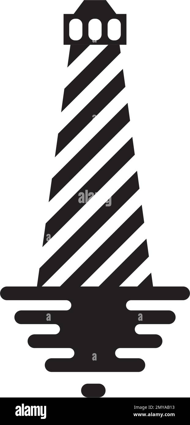 Modello con logo Lighthouse. Illustrazione vettoriale. Illustrazione Vettoriale