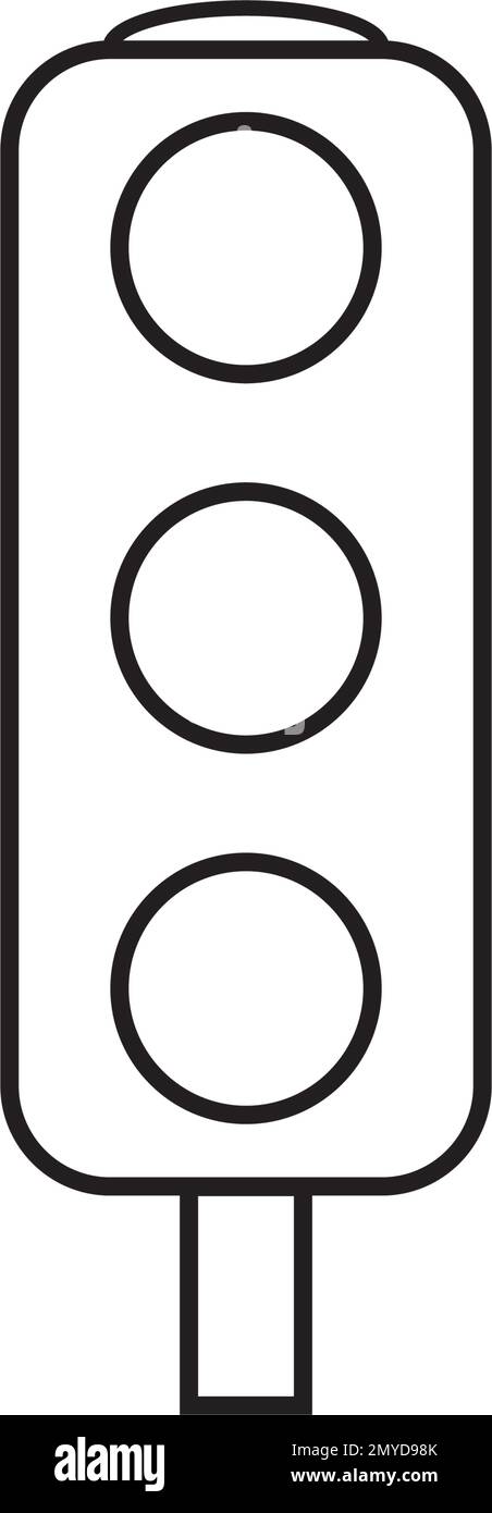 Icona Traffic Light Vector Flat Illustrazione Vettoriale