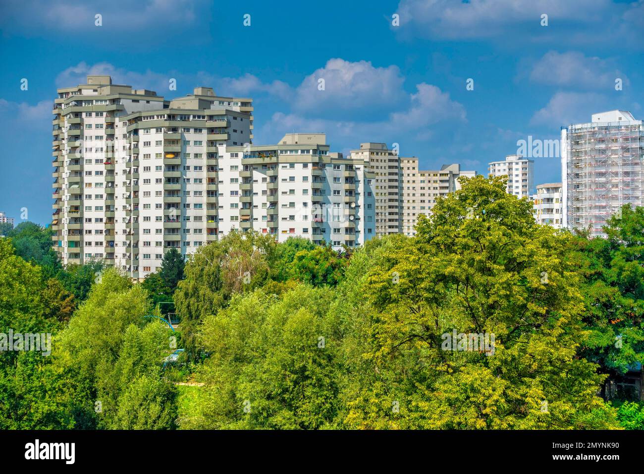 Alti edifici nel Märkisches Viertel a Reinickendorf, Berlino, Germania, Europa Foto Stock