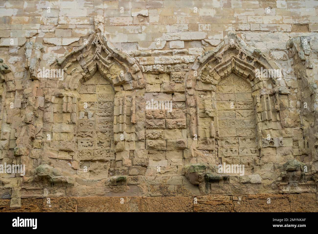 Muro, Cattedrale di Agrigento, Basilica Cattedrale di San Gerlando, Agrigento, Sicilia, Italia, Europa Foto Stock