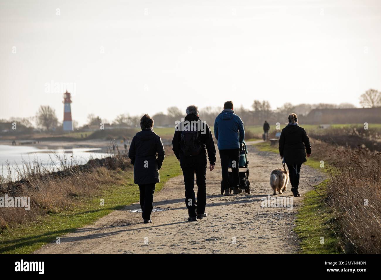 Passeggiata sul mare, Falshöft, Schleswig-Holstein, Germania, Europa Foto Stock
