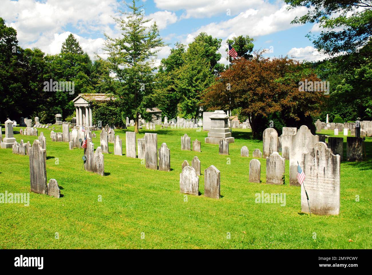 Un cimitero coloniale americano in Vermont Foto Stock