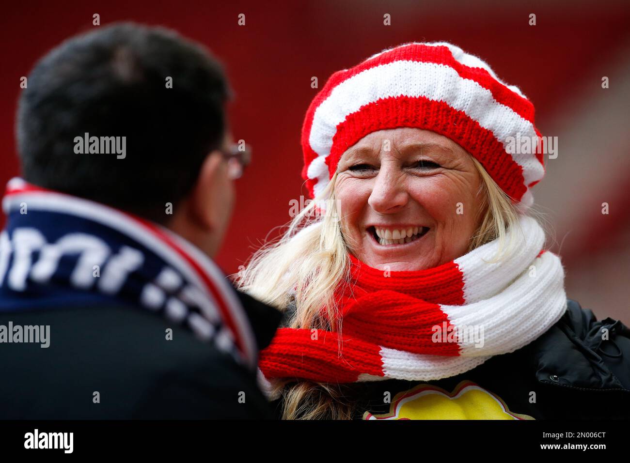 Middlesbrough, Regno Unito. 04th Feb, 2023. Un fan di Middlesbrough durante la partita del campionato Sky Bet Middlesbrough vs Blackpool al Riverside Stadium, Middlesbrough, Regno Unito, 4th febbraio 2023 (Photo by ben Early/News Images) a Middlesbrough, Regno Unito il 2/4/2023. (Foto di ben Early/News Images/Sipa USA) Credit: Sipa USA/Alamy Live News Foto Stock