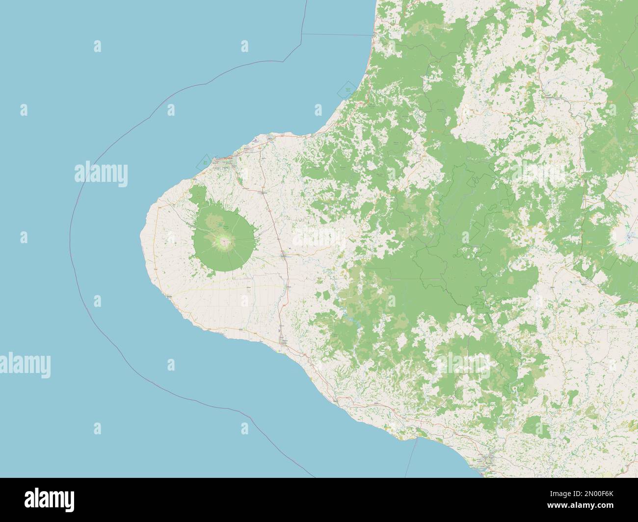 Taranaki, consiglio regionale della Nuova Zelanda. Aprire la mappa stradale Foto Stock