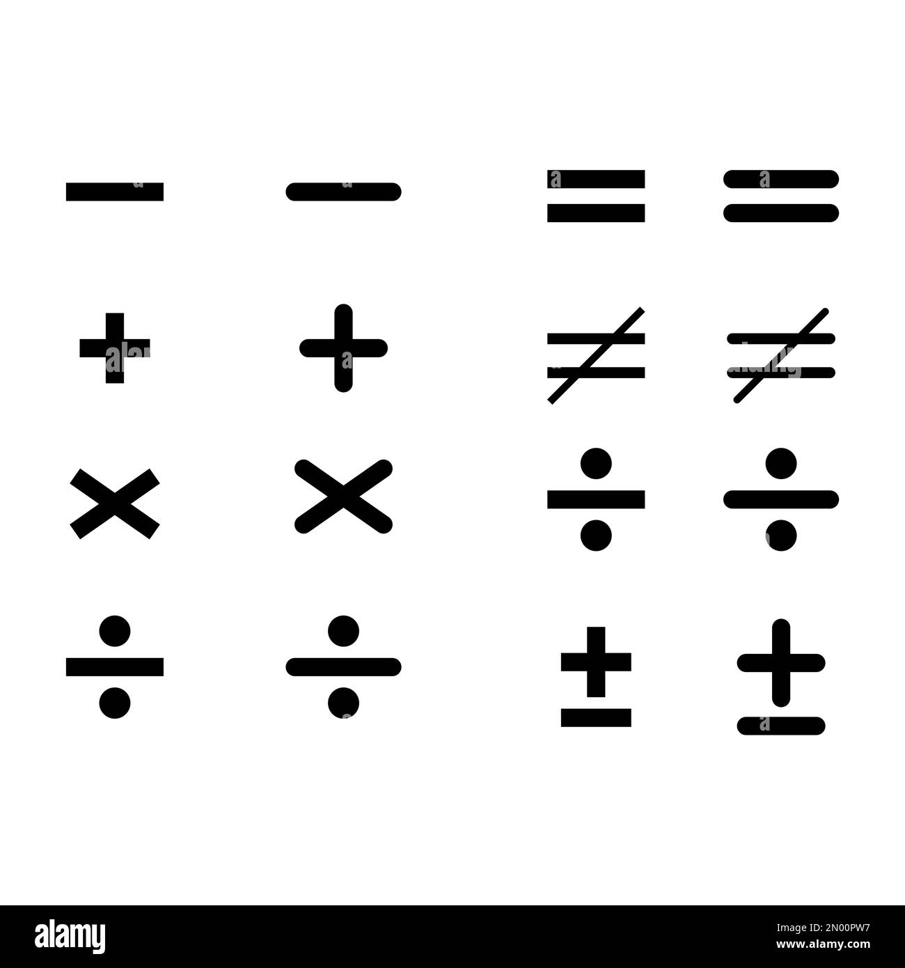 Più, meno, moltiplica e uguale al simbolo matematico, icona matematica istruzione, disegno di illustrazione vettoriale elemento web . Illustrazione Vettoriale