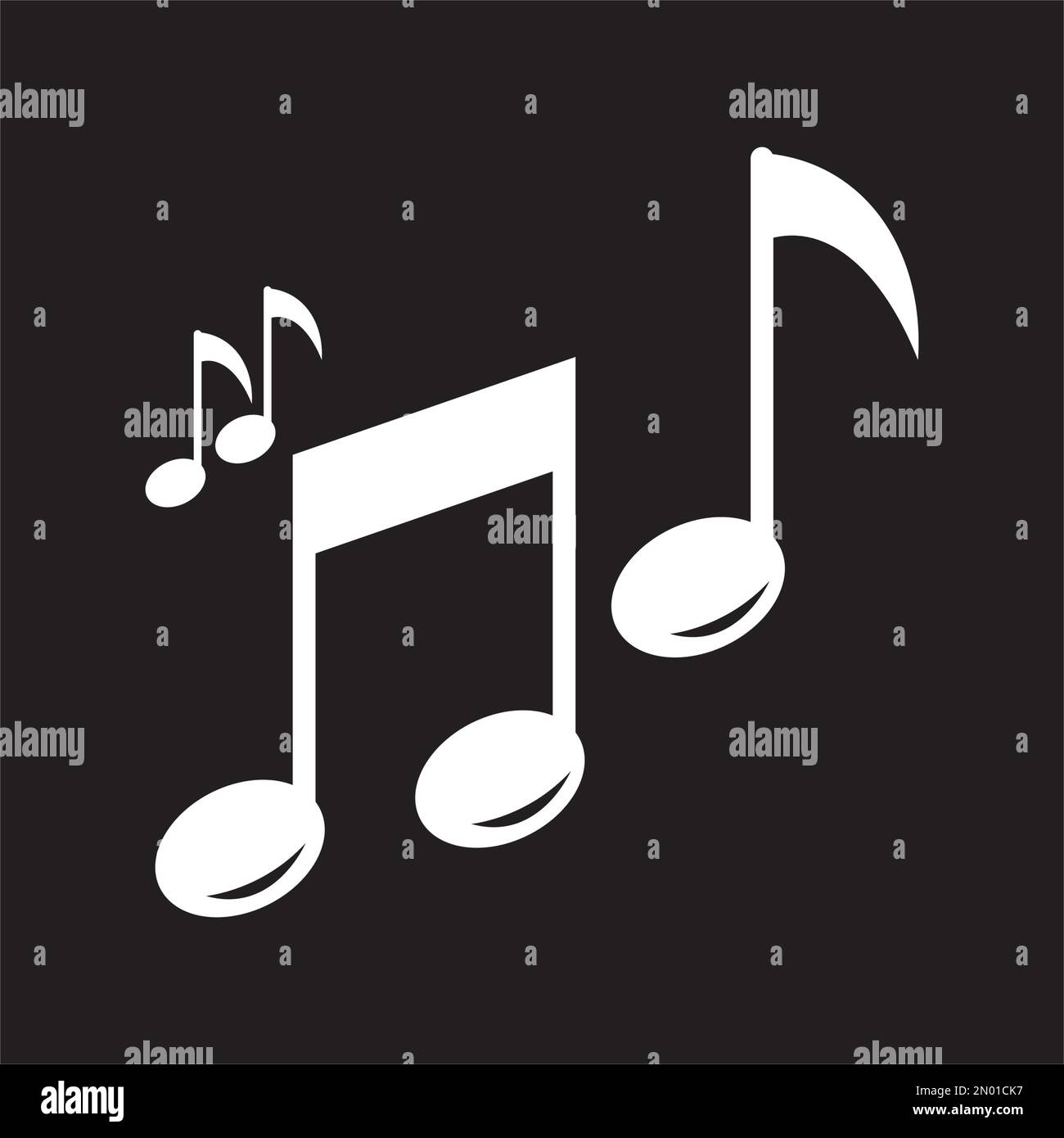 nota disegno vettoriale del logo musicale Illustrazione Vettoriale