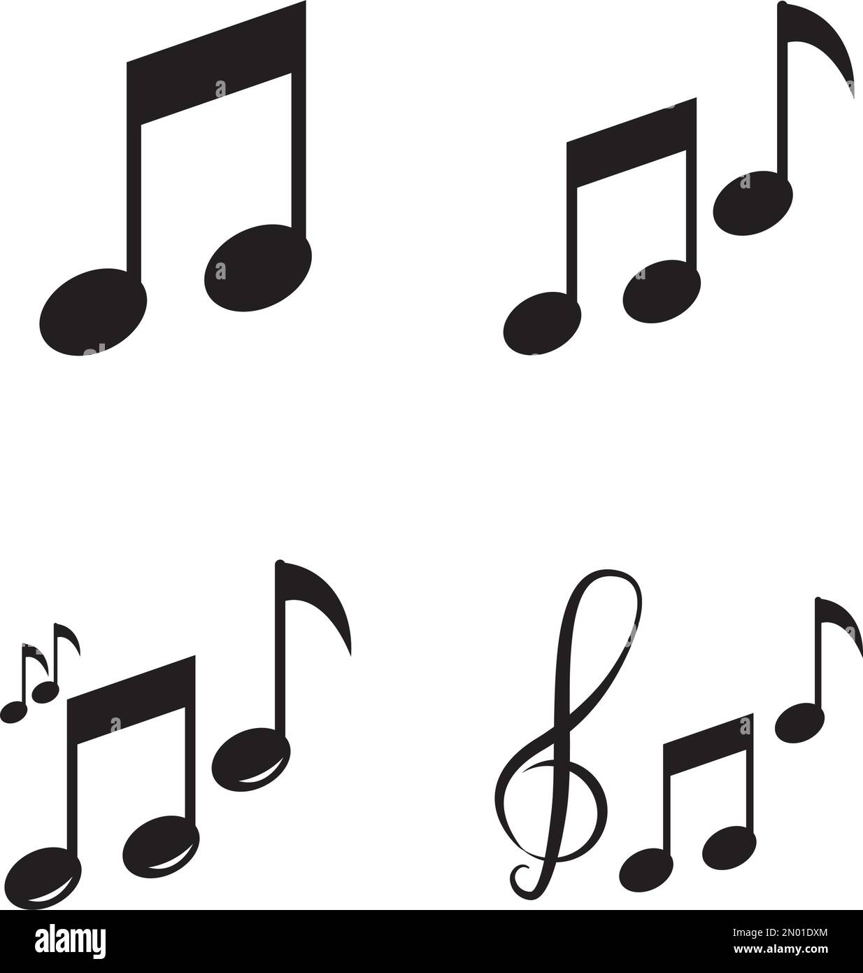 nota disegno vettoriale del logo musicale Illustrazione Vettoriale