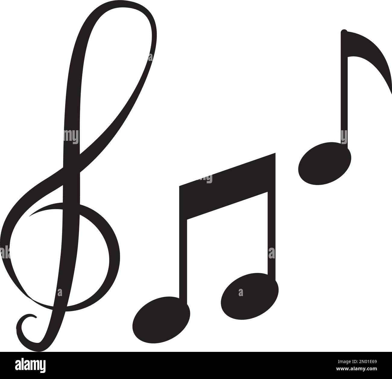 nota disegno vettoriale del logo musicale Illustrazione Vettoriale