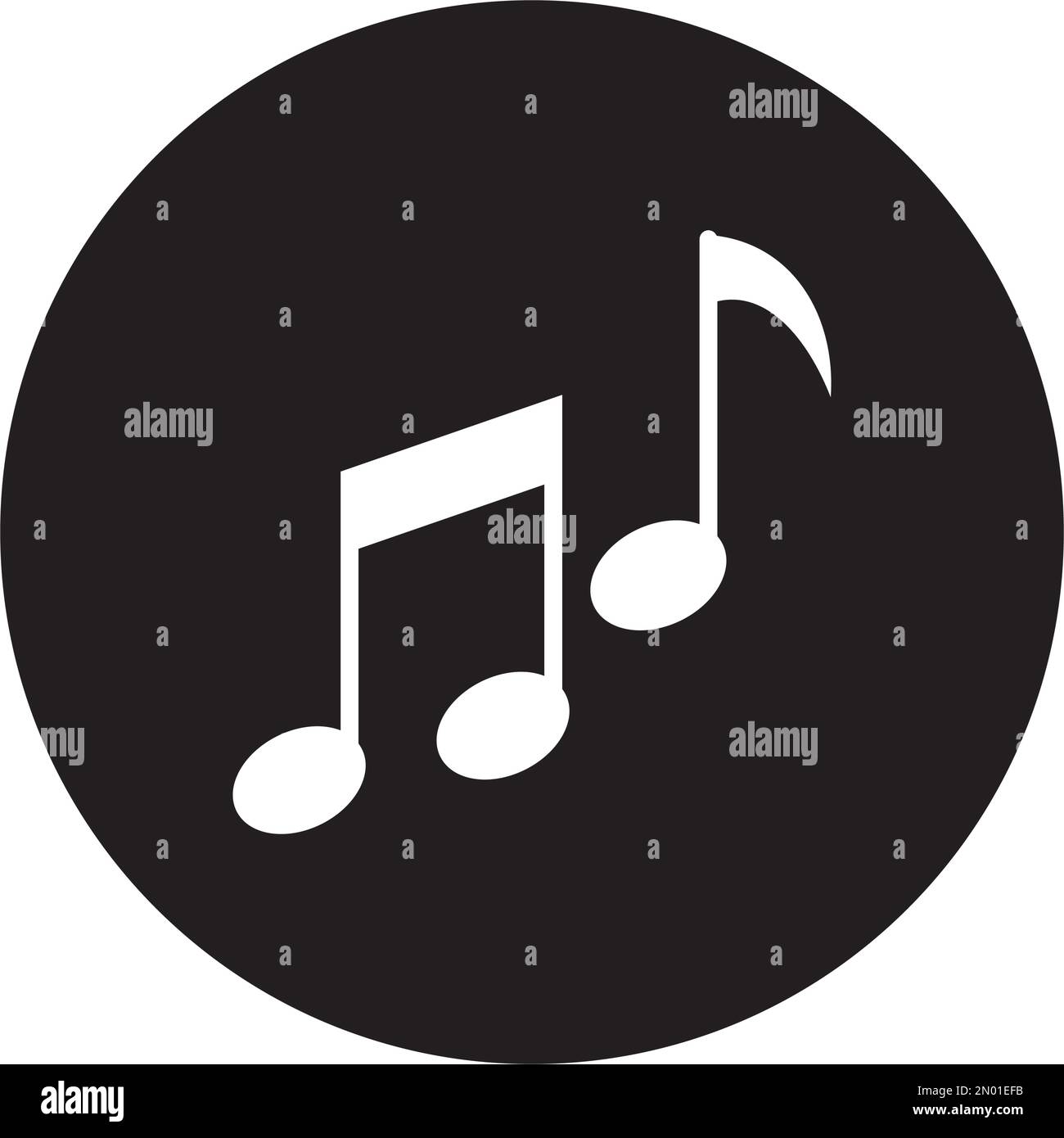 nota disegno vettoriale del logo musicale Illustrazione Vettoriale