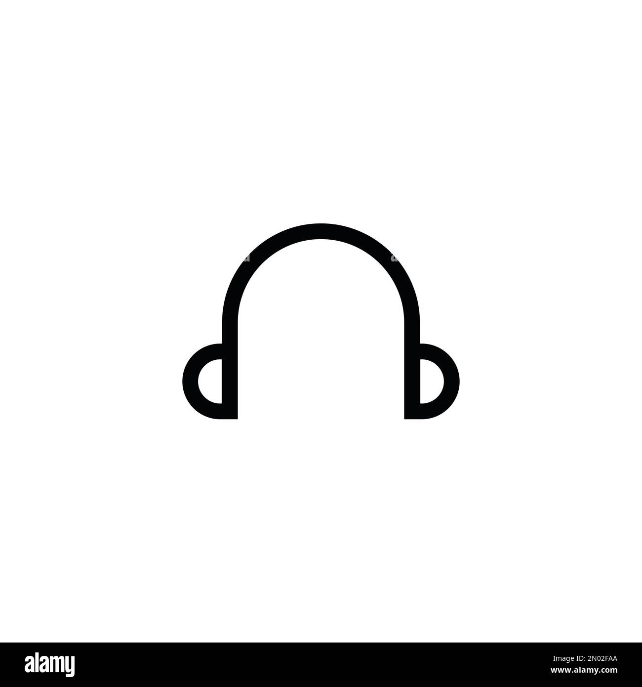 modello con disegno vettoriale per il logo delle cuffie Illustrazione Vettoriale