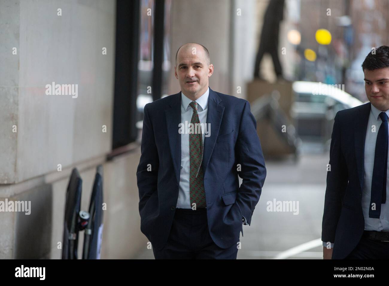 Londra, Inghilterra, Regno Unito. 5th Feb, 2023. L'ex presidente del partito conservatore JAKE BERRY arriva alla BBC New Broadcasting House prima della sua apparizione di domenica con Laura Kuenssberg. (Credit Image: © Tayfun Salci/ZUMA Press Wire) SOLO PER USO EDITORIALE! Non per USO commerciale! Credit: ZUMA Press, Inc./Alamy Live News Foto Stock