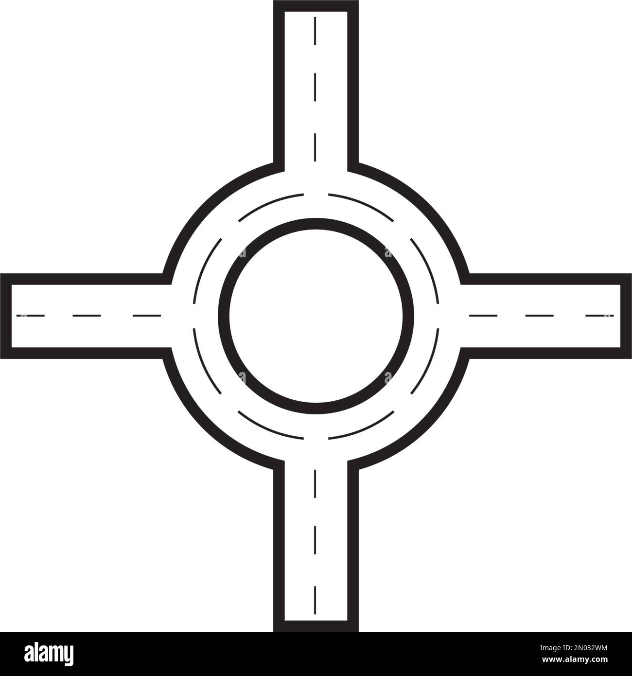 forcella nella sagoma di disegno vettoriale del logo stradale Illustrazione Vettoriale