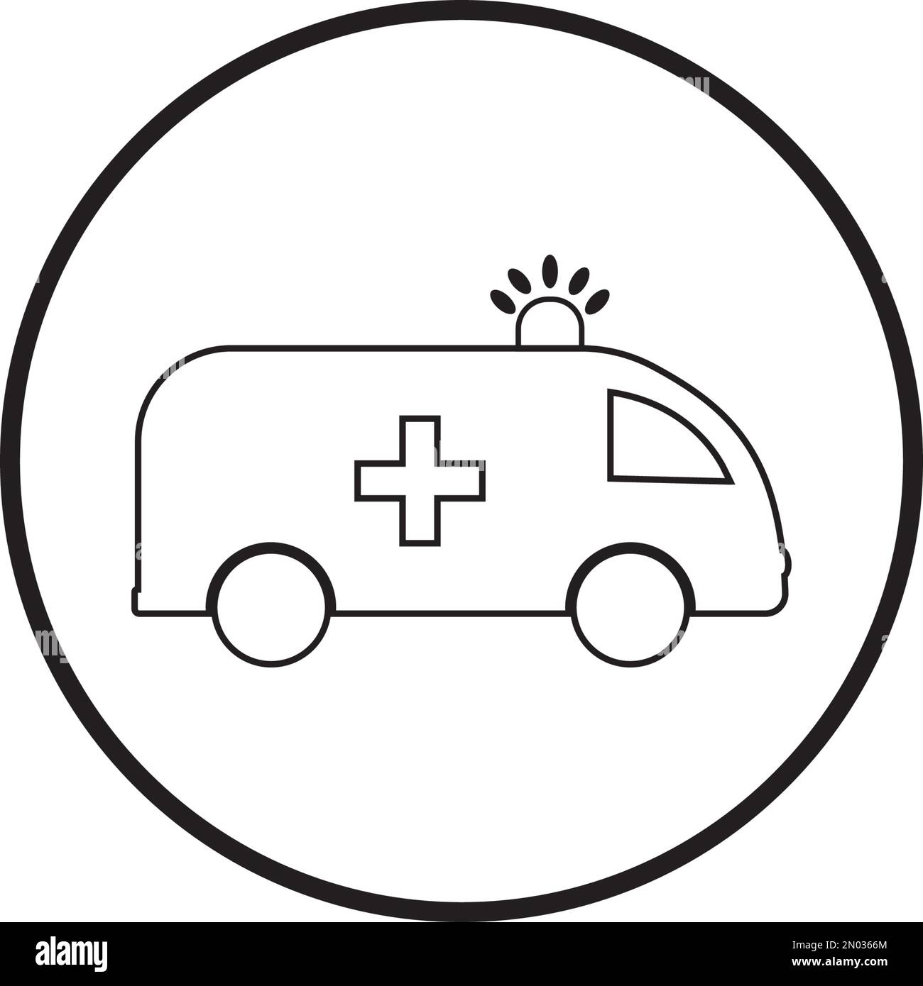 Disegno di illustrazione vettoriale dell'icona dell'ambulanza Illustrazione Vettoriale