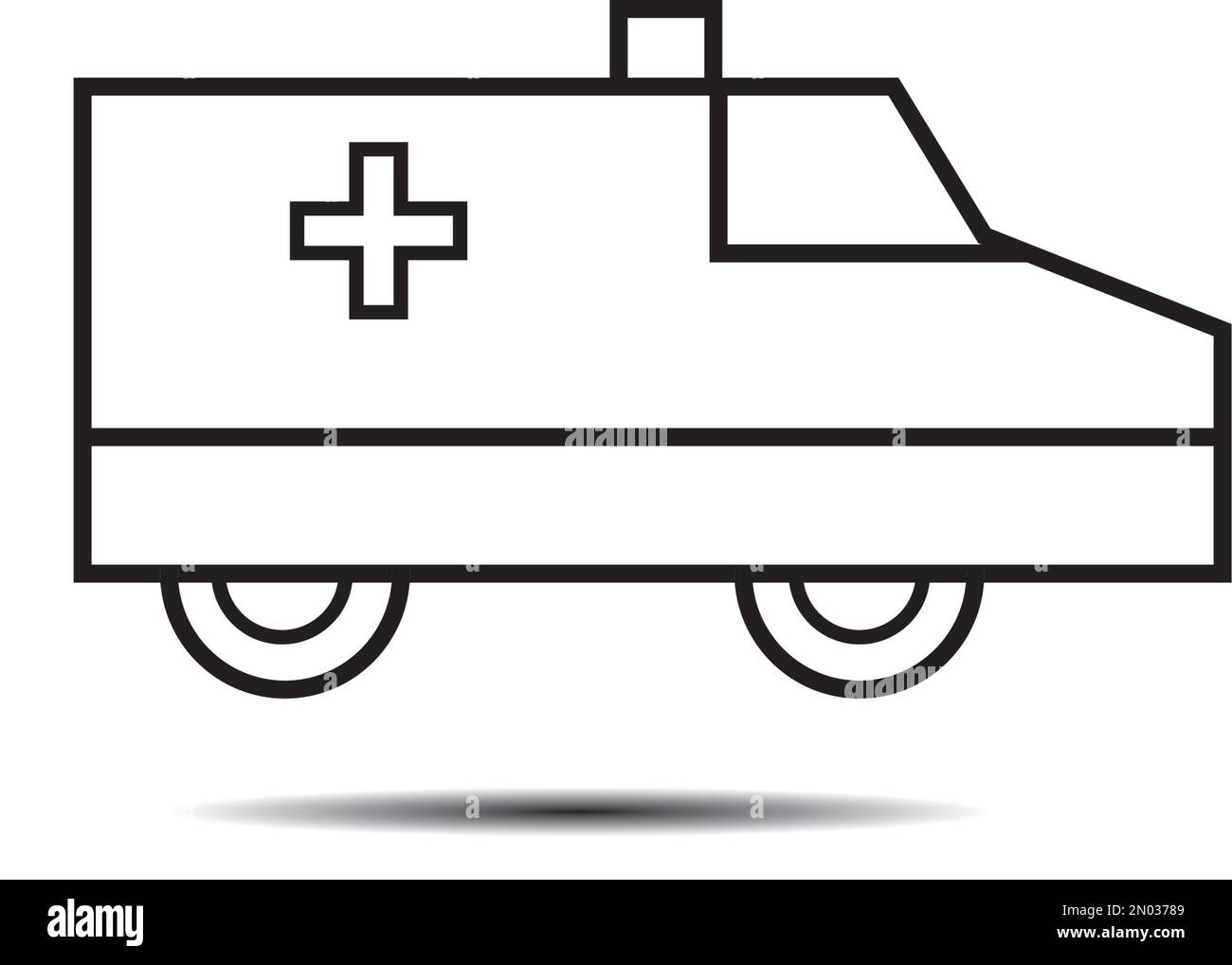 Disegno di illustrazione vettoriale dell'icona dell'ambulanza Illustrazione Vettoriale