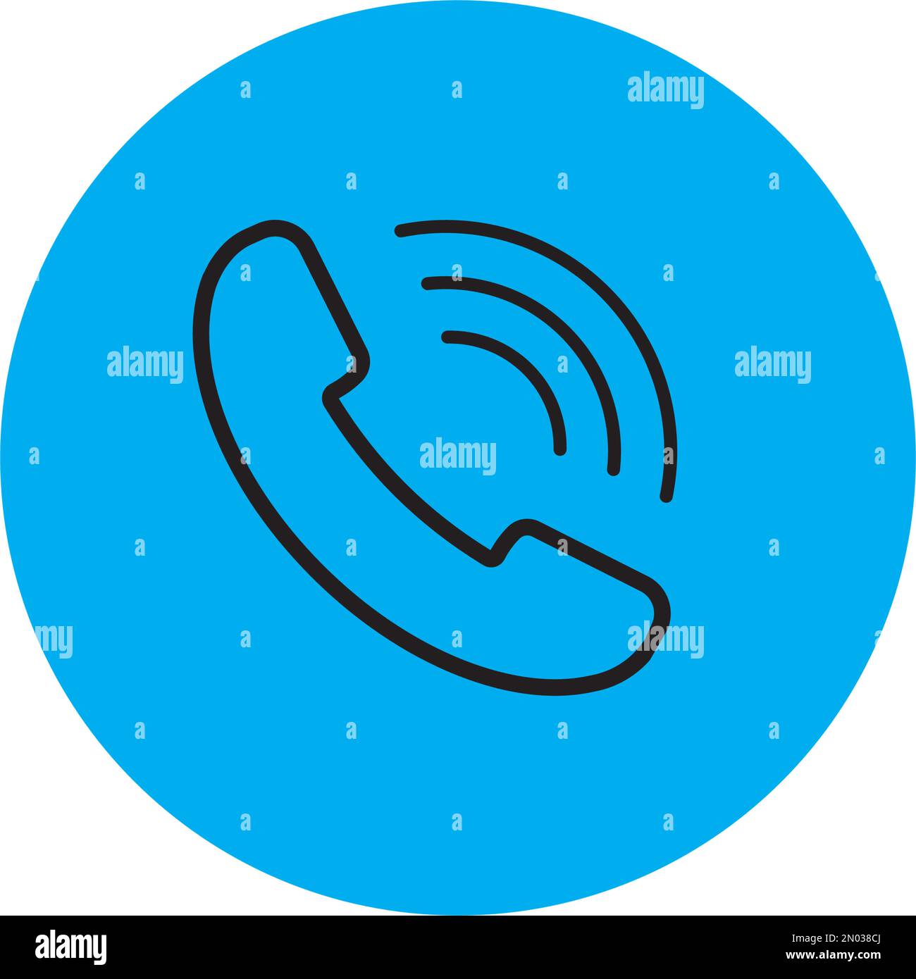 Astratto design piatto semplice vettore suoneria icona telefono. Simbolo del telefono isolato su uno sfondo bianco Illustrazione Vettoriale