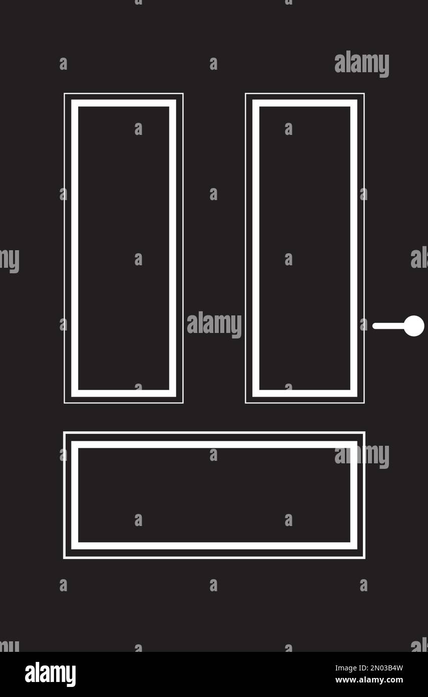 Icona della porta in stile piatto alla moda isolata su sfondo grigio. Apri il simbolo della porta per il design del tuo sito Web, il logo, l'app e l'interfaccia utente. Illustrazione vettoriale, EPS10. Illustrazione Vettoriale