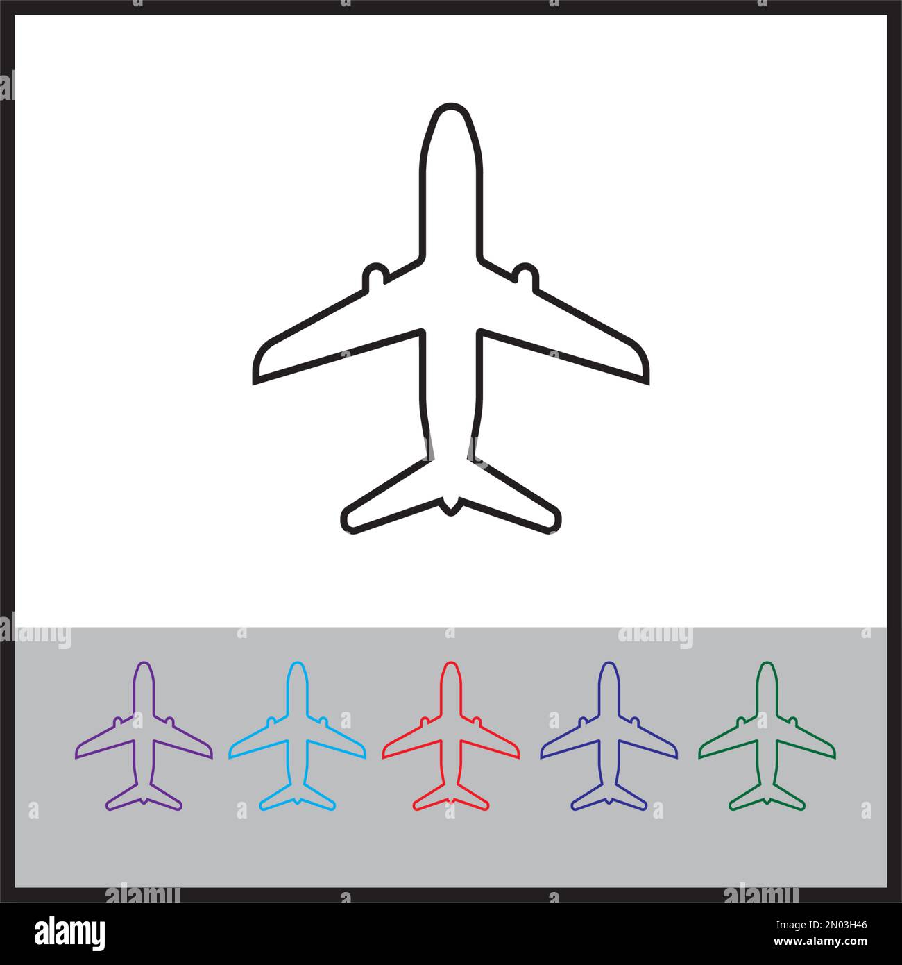 Modello di illustrazione del disegno vettoriale dell'icona dell'aereo Illustrazione Vettoriale