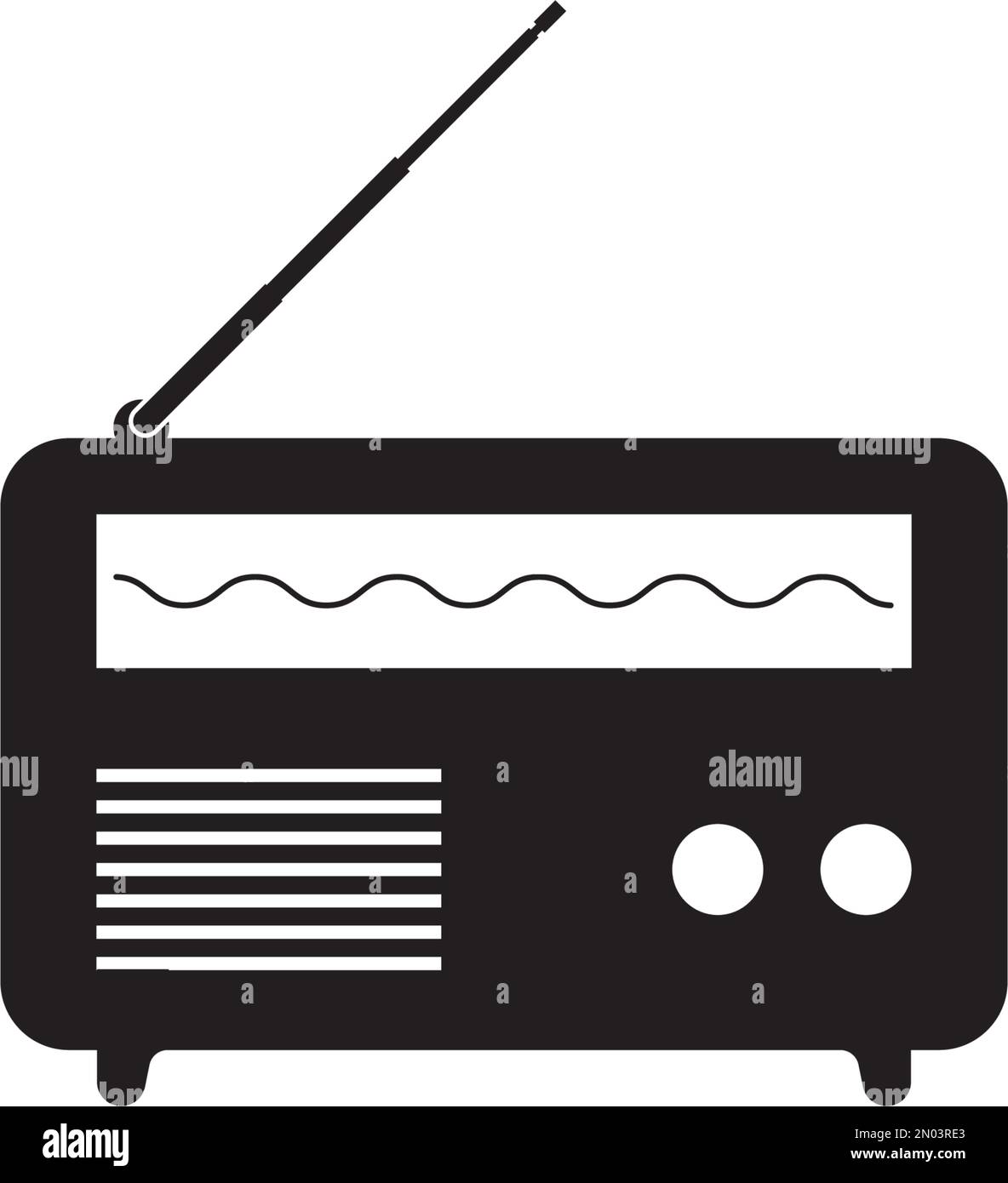Modello di illustrazione del disegno vettoriale dell'icona della radio Illustrazione Vettoriale