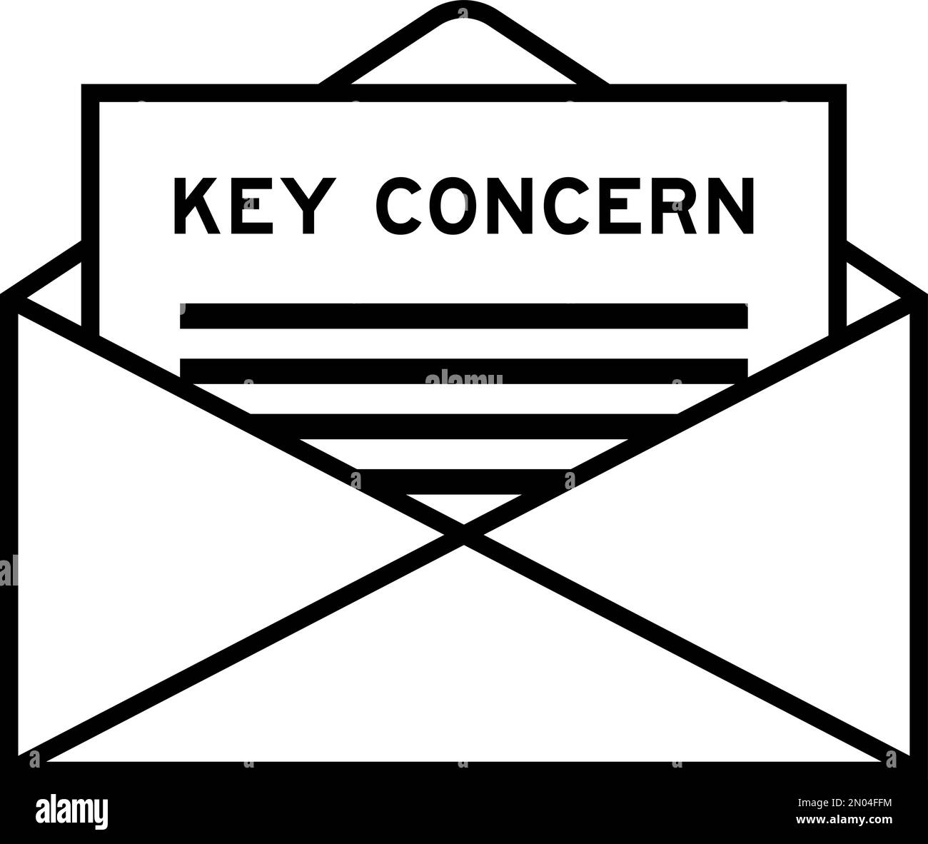 Busta e lettera con la parola chiave come titolo Illustrazione Vettoriale