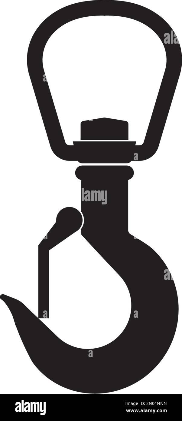 Sfondo dell'illustrazione del disegno vettoriale del logo del gancio della gru Illustrazione Vettoriale