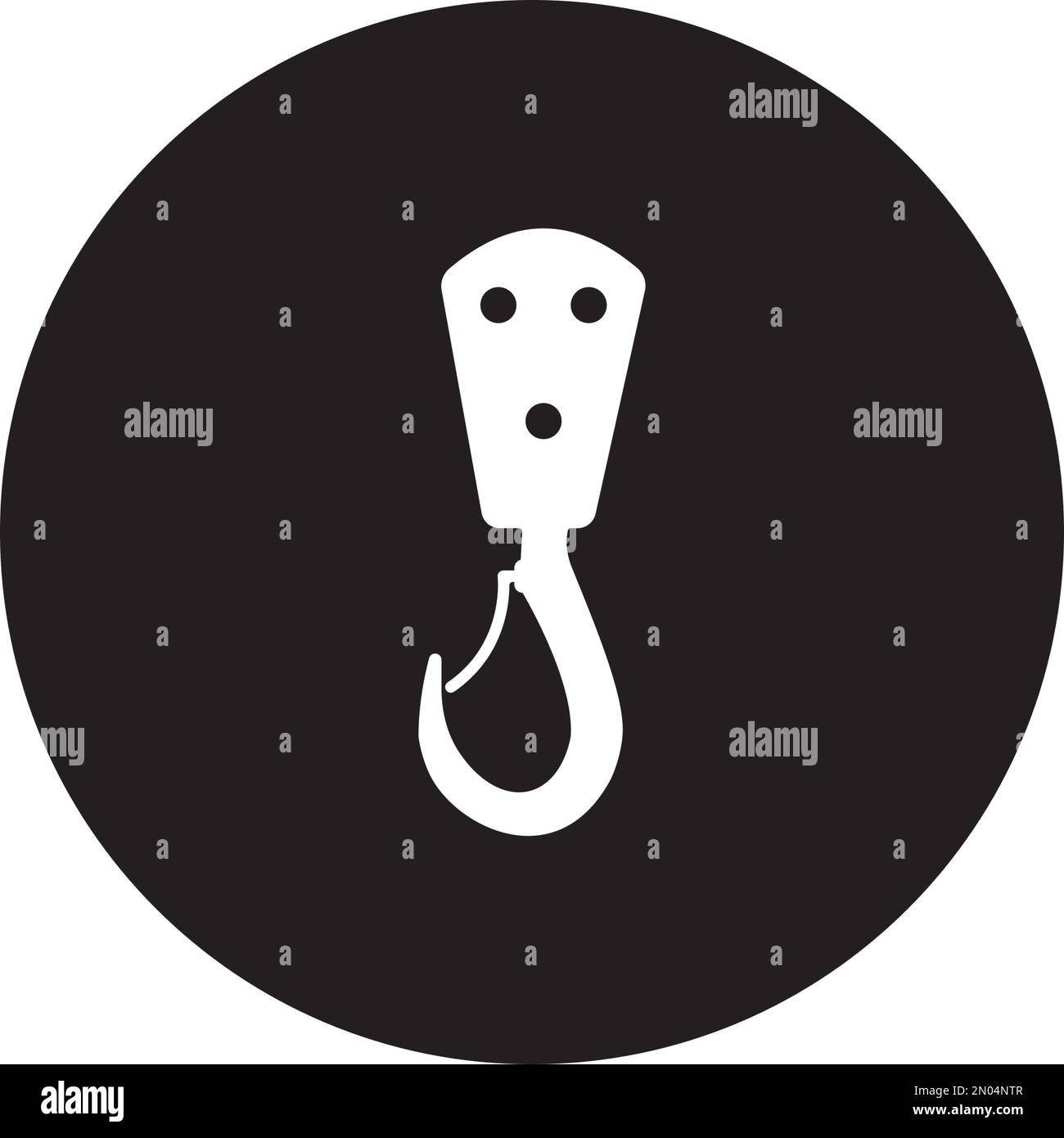 Sfondo dell'illustrazione del disegno vettoriale del logo del gancio della gru Illustrazione Vettoriale