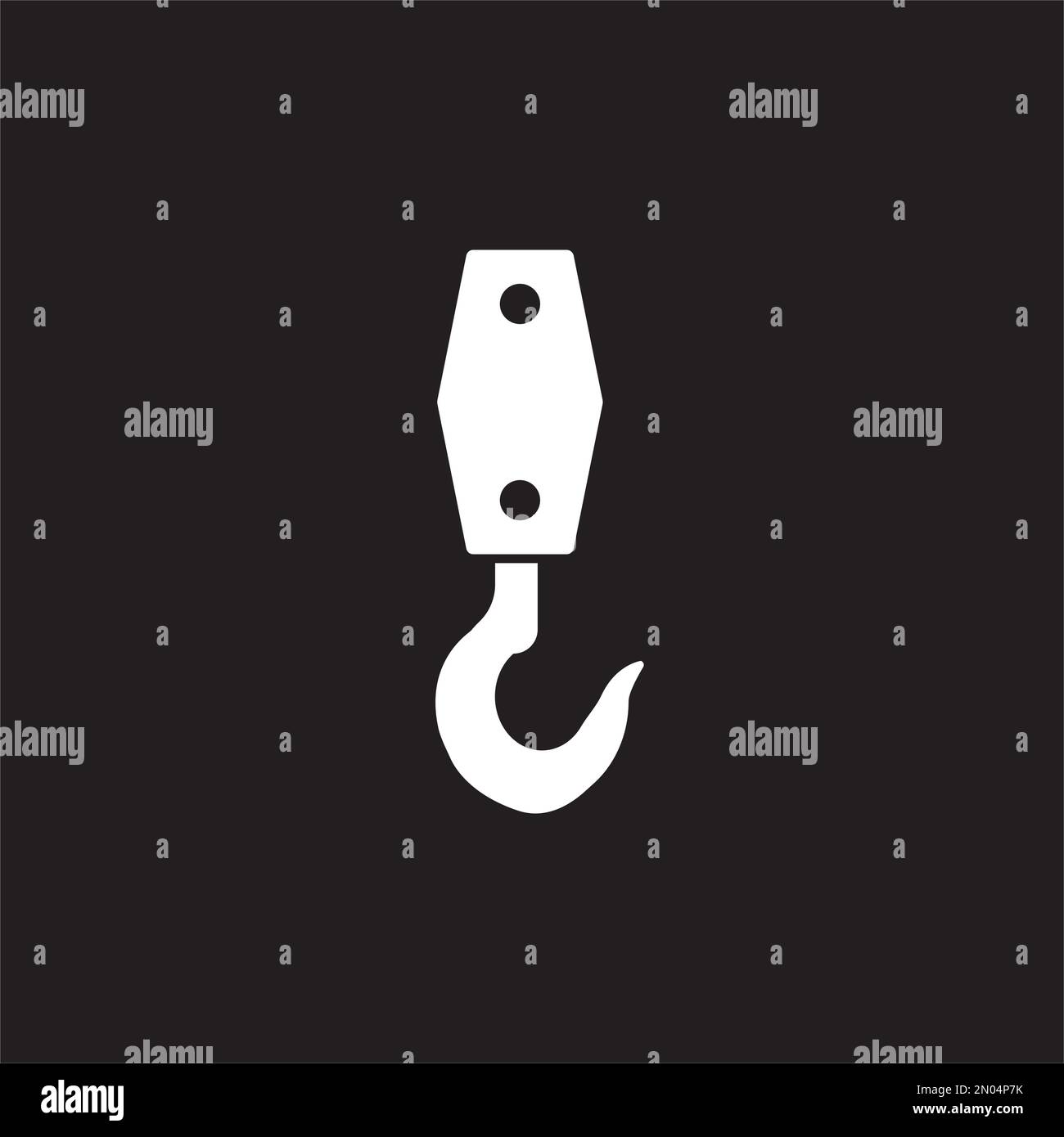 Sfondo dell'illustrazione del disegno vettoriale del logo del gancio della gru Illustrazione Vettoriale