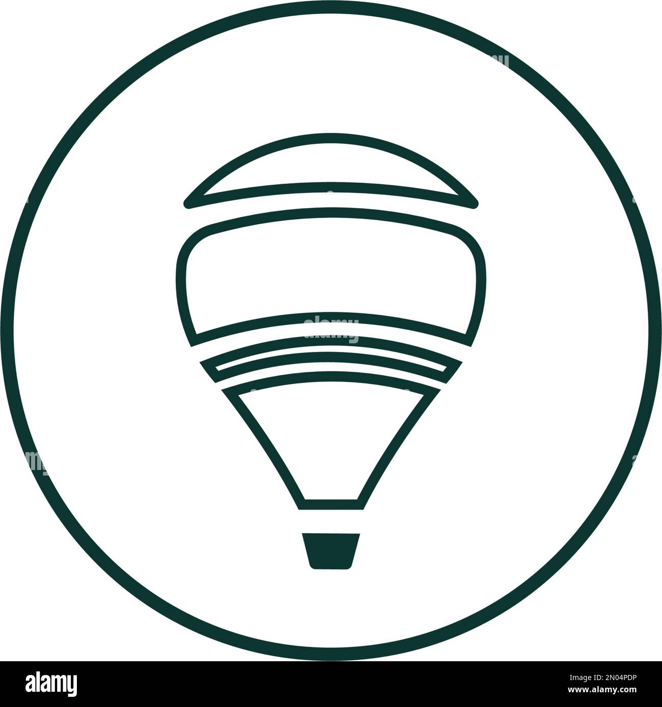 Icona di mongolfiera, moderno simbolo di stile dal design piatto. Illustrazione vettoriale, silhouette Illustrazione Vettoriale