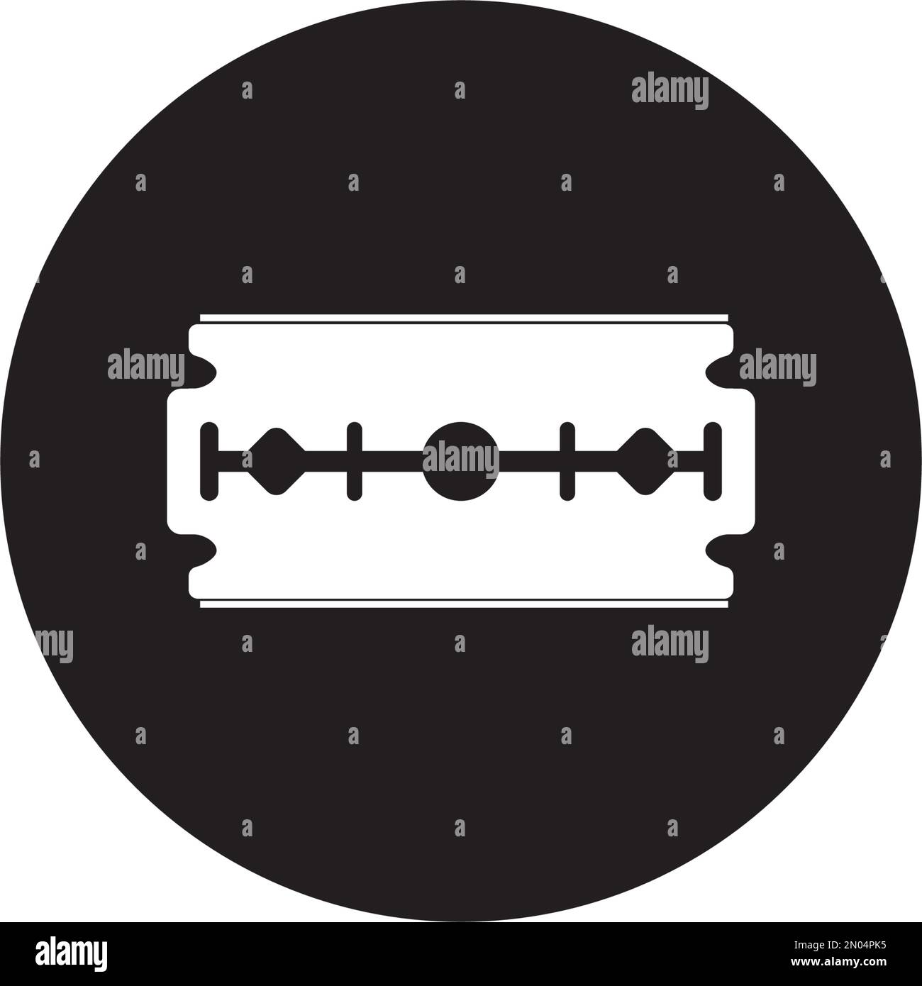 Sfondo dell'illustrazione del disegno vettoriale del logo della lama del rasoio Illustrazione Vettoriale
