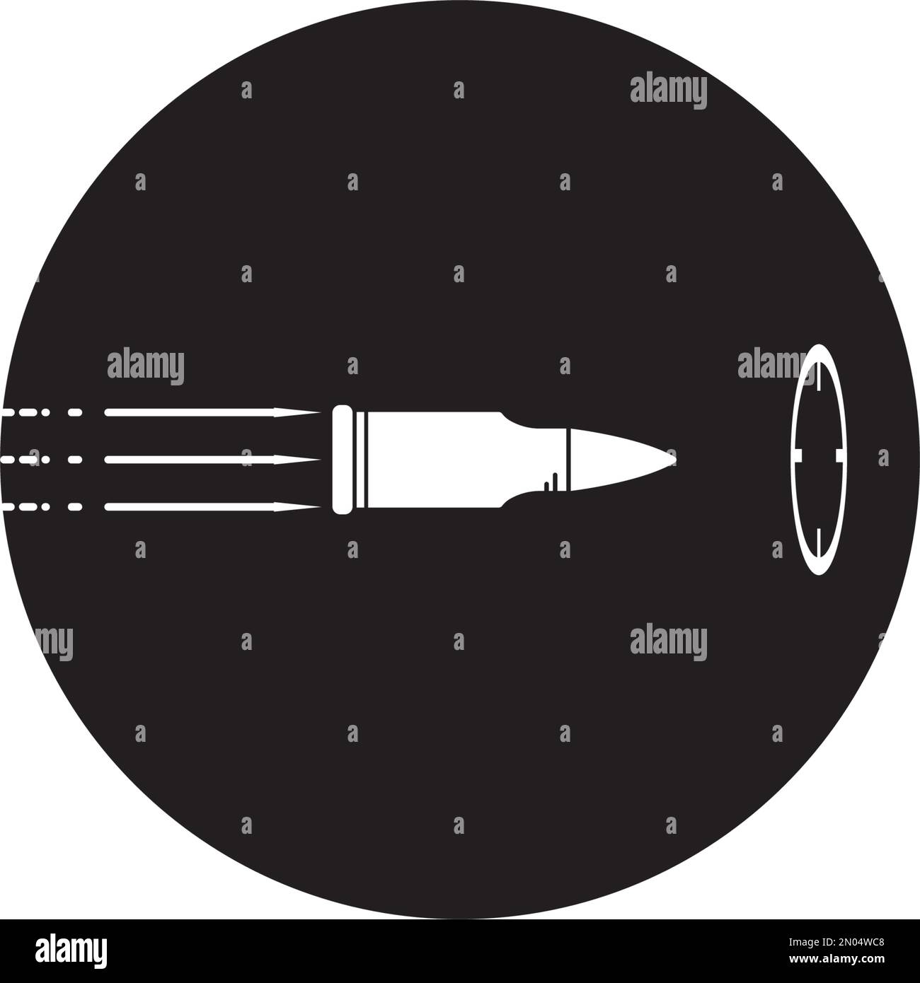 Disegno vettoriale e sfondo del logo bullet caliber Illustrazione Vettoriale