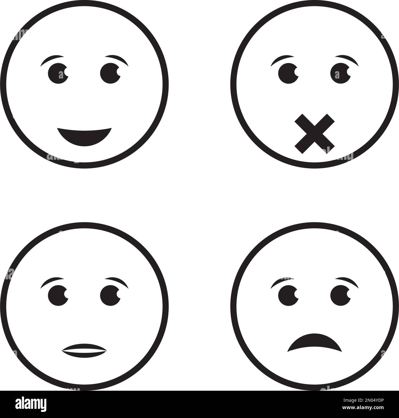 disegno e illustrazione del logo vettoriale dell'icona dell'espressione facciale Illustrazione Vettoriale
